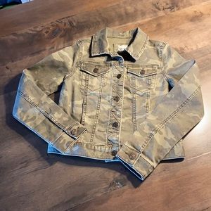 Girls camo denim jacket